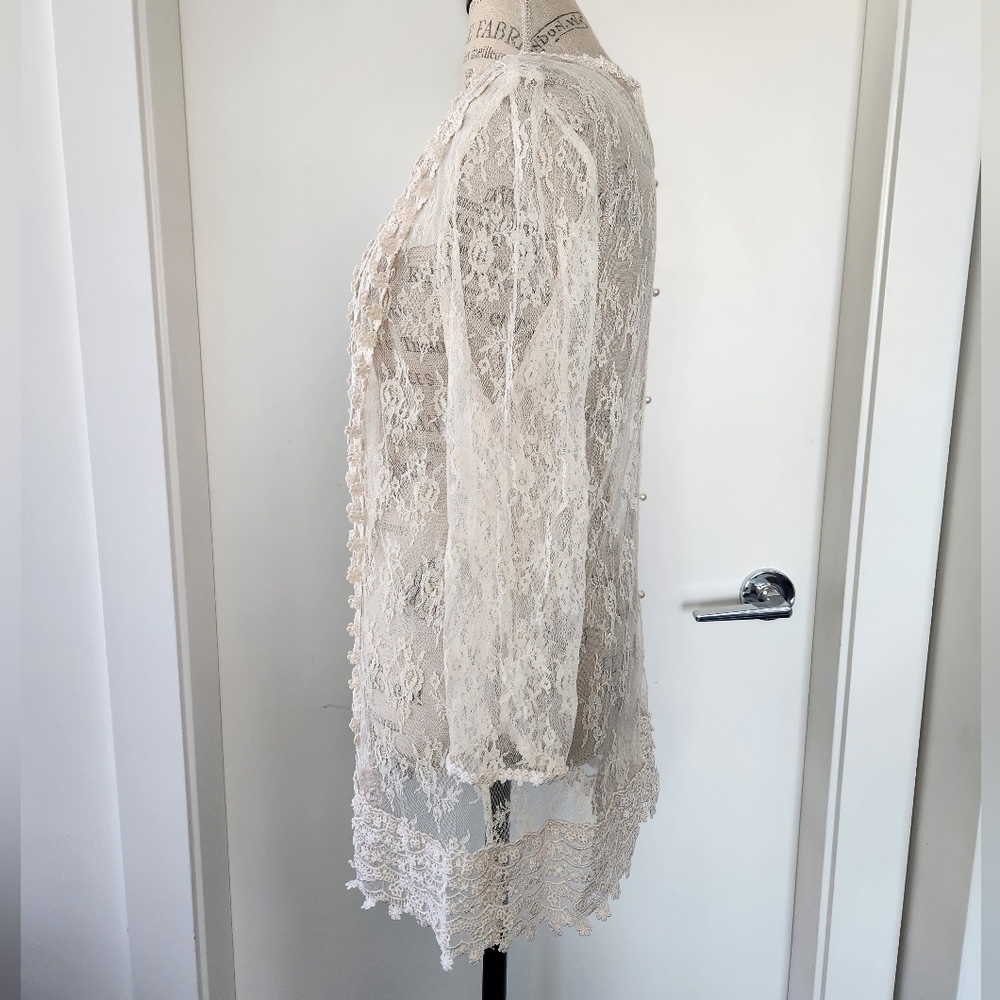 60s Antique lace lingerie dress - Picture 2 of 8